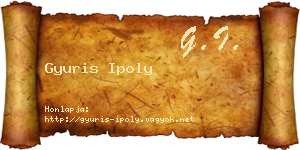 Gyuris Ipoly névjegykártya